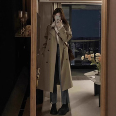 风衣女2025秋冬季新款韩系小个子中长款大衣气质英伦风感外套女装