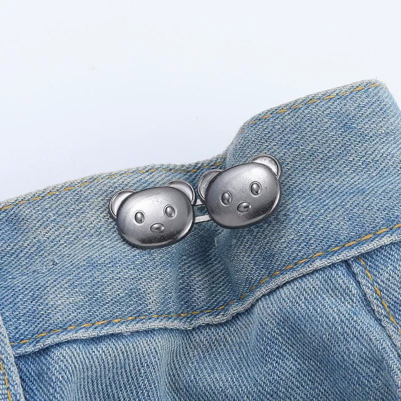 Nail-Free Removable Waist Buckle Pair, Flat-Bottom Seamless Buttons for Pants & Skirts, Assorted Designs