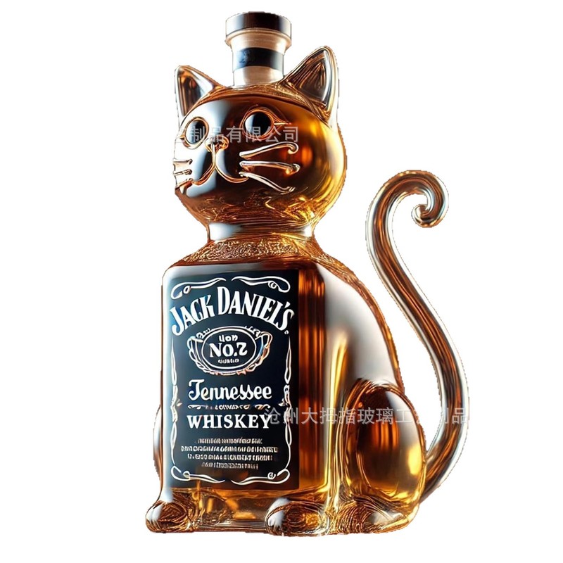 跨境髙硼硅玻璃酒瓶猫型醒酒器威士忌酒瓶动物系列泡酒瓶盛酒器|undefined
