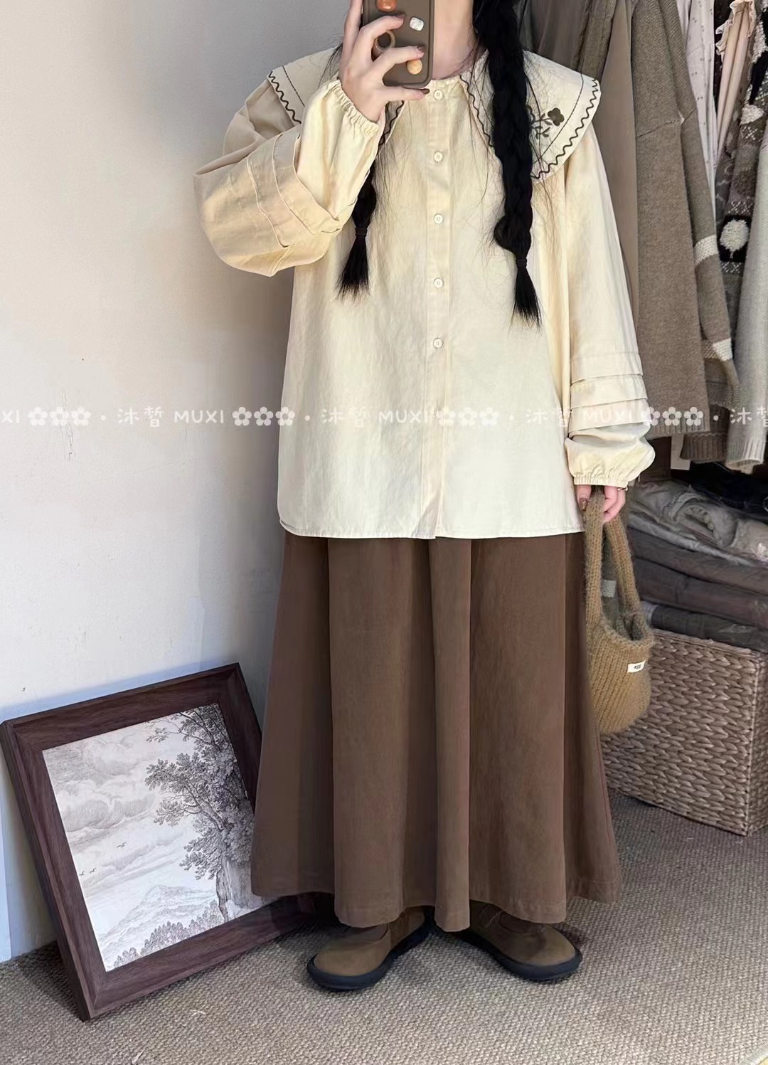 Muxi 2024 Spring New Women's Forest Style Women's Tops Shirts Loose…