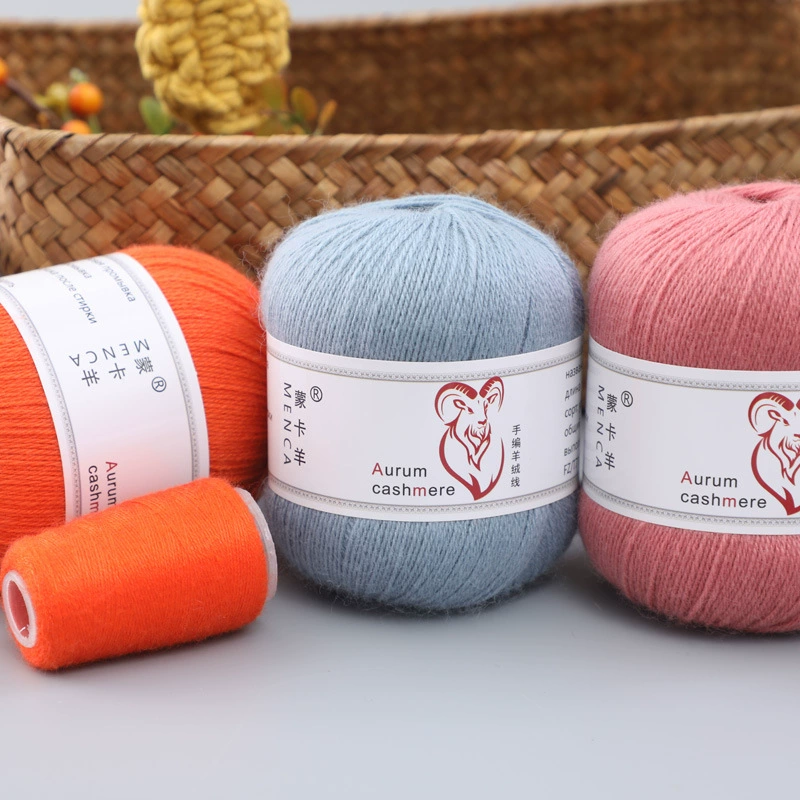 Пряжа со смесью кашемира (Aurum cashmere), для ручного вязания, клубок 50 г, мягкая тонкая