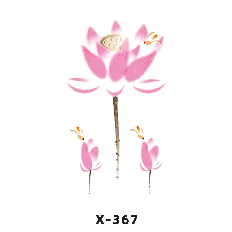 Arco de flor pequeña pegatinas de tatuaje fresco 3D dibujos animados transfronterizo Henna rosa impermeable texto en inglés pegatinas de tatuaje