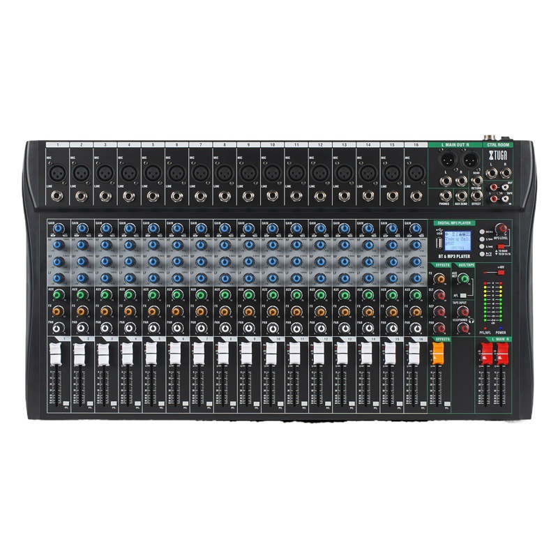 XTUGA mezclador profesional de 16 vías con reverberación Bluetooth reproducción multicanal control efecto equilibrado mezclador CT160