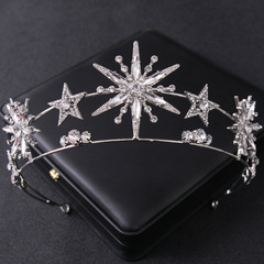 Korean style star crown hair accessory forest style princess double layer rhinestone headband accessories photo travel shooting with makeup styling headwear