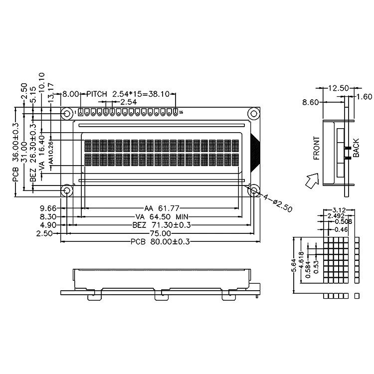 2002 год, символьная матричная точка LCD, дисплей 20*2 COB LCD дисплей модуль, модуль дисплея LCD
