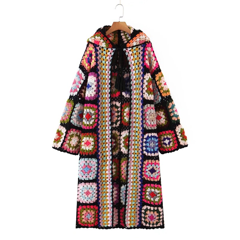 AliExpress cross-border foreign trade women's clothing 2022 spring new European and American fashion handmade grandmother lattice hat sweater AliExpress cross-border foreign trade women's clothing 2022 spring new European and American fashion handmade grandmother lattice hat sweater