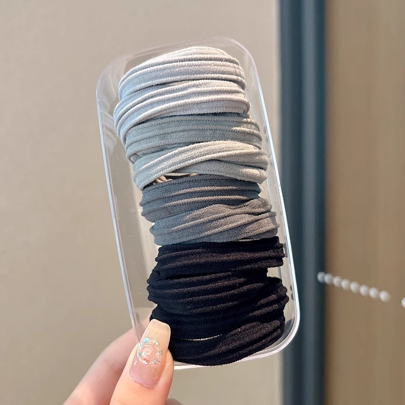 Cauda de caballo alta cuerda no colapsa, alta elasticidad, cubierta de cuero duradera, anillo de cabello de mujer, banda de goma de cabello de mujer, cuerda de cabello gruesa al por mayor