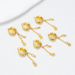 铜镀沙金保色滴油钱袋流苏钱币小吊坠diy手工手链项链耳饰品配件