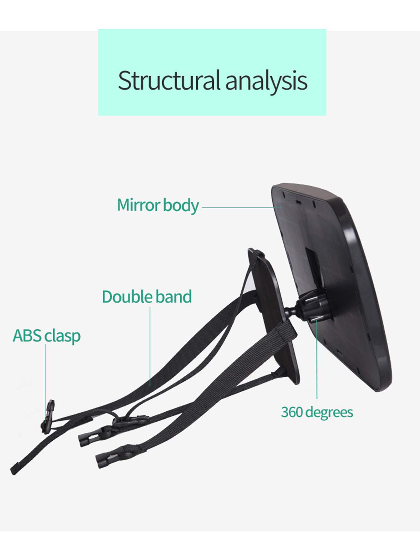 Cross-border hot sale car interior rearview mirror 360 ° rotating car car baby rearview mirror car baby rearview mirror