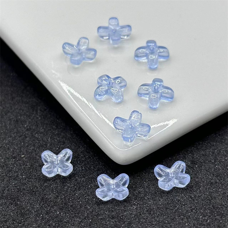 二模チェコ瑠璃小桂花花びら6*8mm十字花ネイルシールdiyアクセサリーヘアピン材料