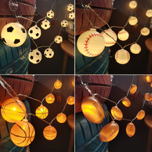 LED足球世界杯灯串酒吧KTV商场装饰儿童球迷卧室氛围灯欧洲杯灯