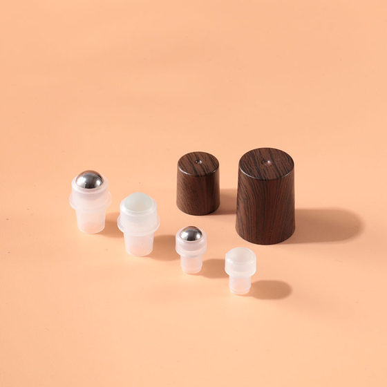 Wholesale wood grain lid 3ml brown rolling bead bottle 5ml bead oil bottle 10ml split bottle 2ml glass perfume bottle
