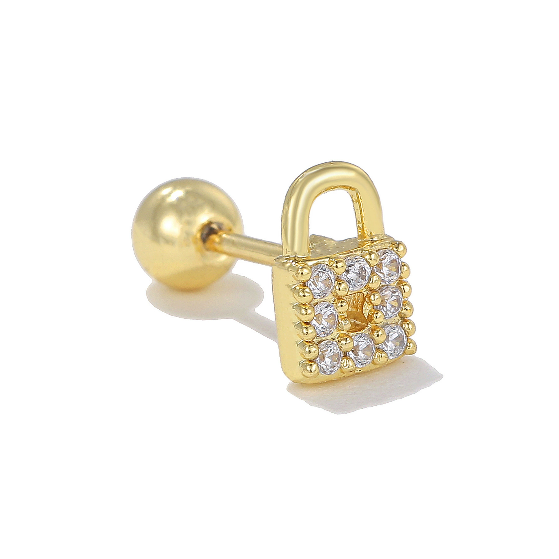 Серебряные серёжки-гвоздики, нержавеющая сталь с цирконием и подвижным медвежонком, модное пирсинг, множество цветов
