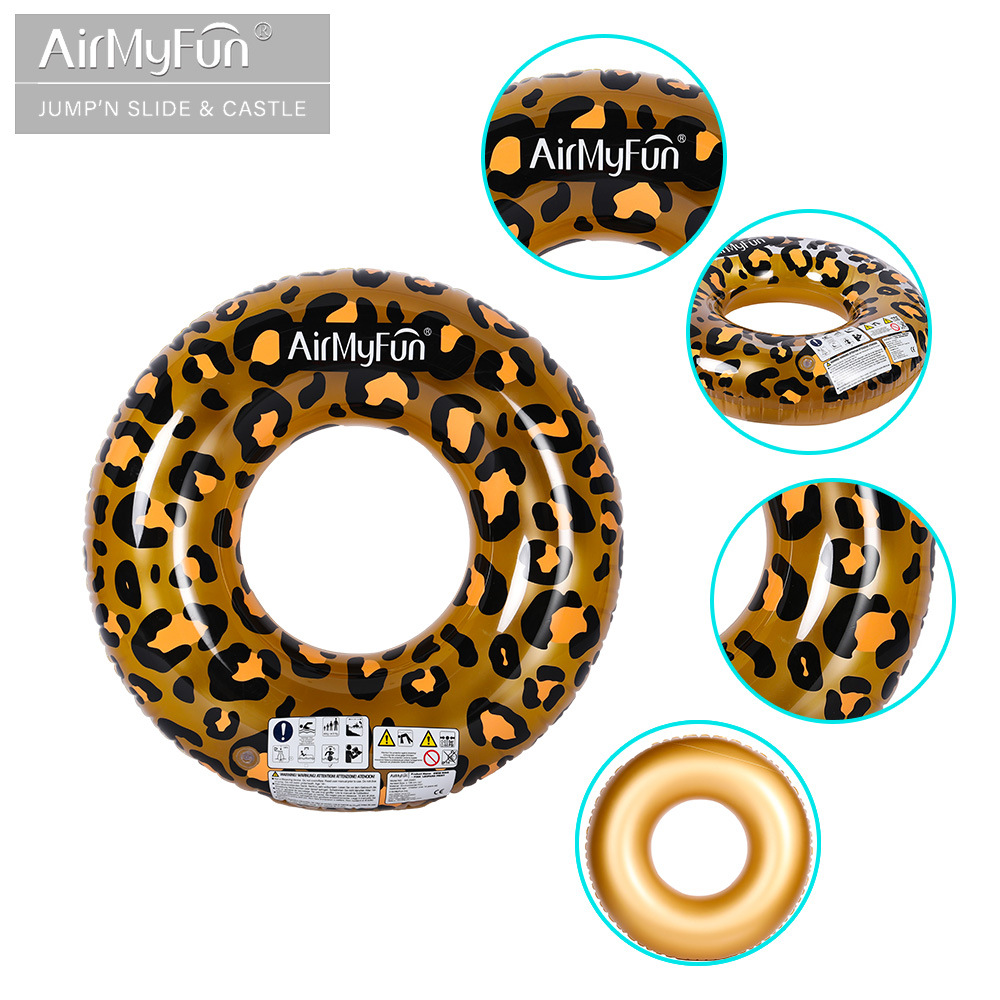 AMF | Anillo de natación con estampado de leopardo dorado Anillo de natación para adultos Ocio y entretenimiento acuático Productos acuáticos Anillo de natación para adultos