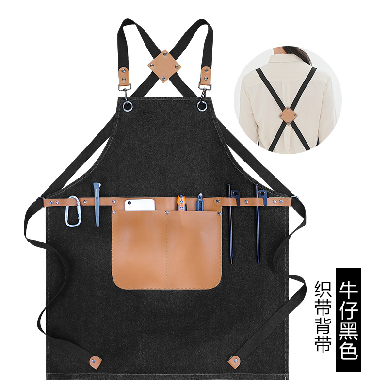 Comercio exterior delantal de lona gruesa logotipo personalizado industria pesada máquina reparación electricista carpintería ropa de trabajo delantal fábrica al por mayor personalizado
