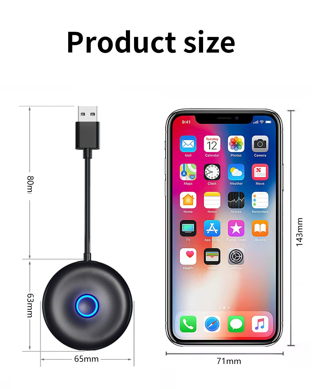 Apple Mobile Phone Carplay Wired to Wireless Carplay Car Navigation