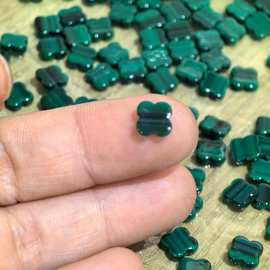 绿松石四叶草不锈钢银饰合金项链手链镶嵌合台戒面