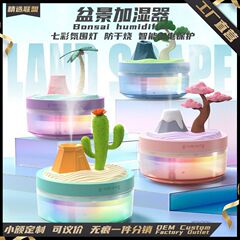 鉢植えの景観の加湿器のデスクトップのアイデアの植物の置物のスプレーの補水器のミニ携帯式の車の雰囲気の明かり