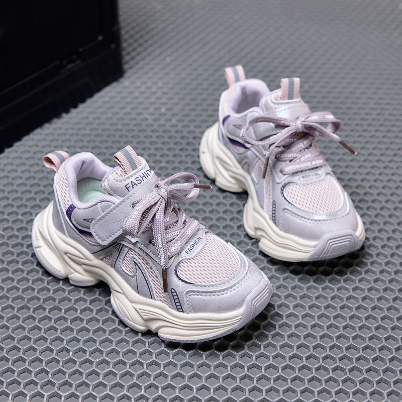 Zapatos deportivos para niños otoño 2026 nuevos zapatos de papá para niños zapatos de malla transpirables zapatos de corrida para niñas zapatos de niños ecológicos