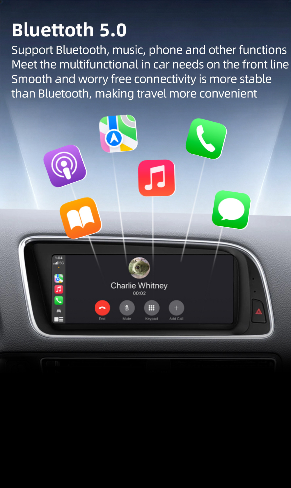 Car DVD navigation suitable for Audi Q5 8R 2009-2017, Android wireless Carplay central control large screen
