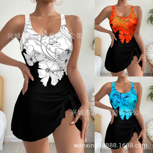 2025 Fashionable European and American Personality Fitted One-piece Swimsuit for Women, Slimming High-end, Cupping Sexy Swimwear