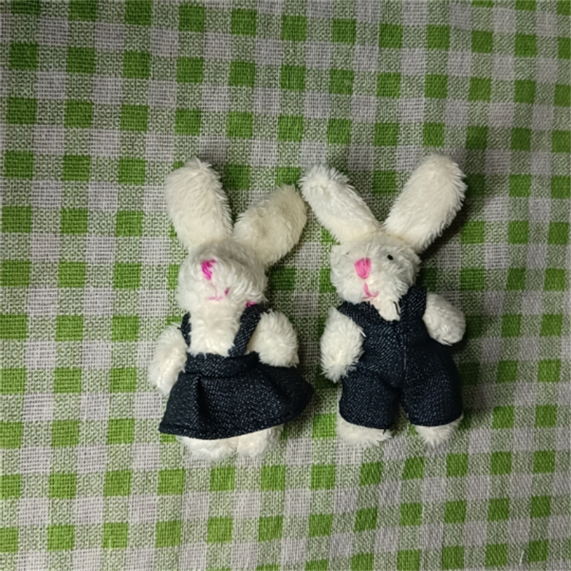 6cm 커플 토끼 한 쌍 (치마와 바지는 고객님께서 직접 입으셔야 합니다)