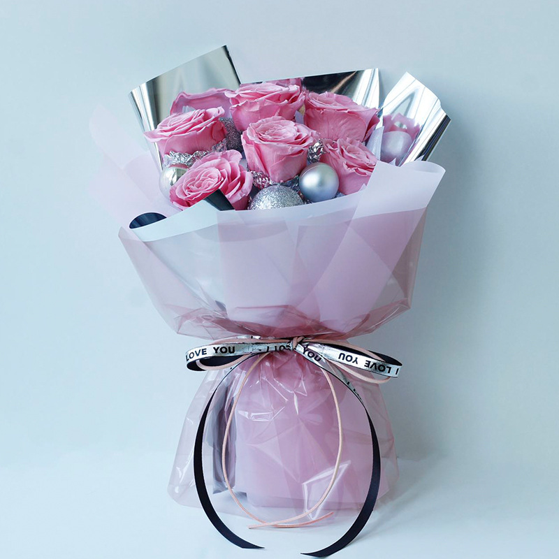 Regalo del Día de la Madre, ramo de flores galácticas, flores eternas, rosas verdaderas, ramo de flores eternas para niñas, producto terminado, sentido superior.