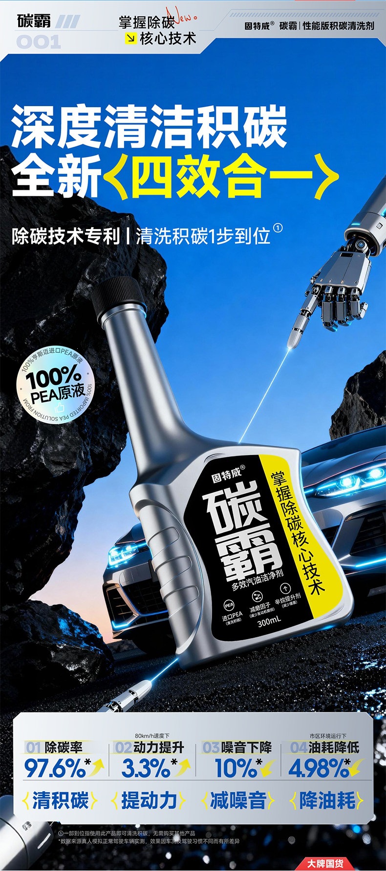 GoodeWey Fuel Additive for Removing Carbon Deposits in the Catalytic Converter, PEA Concentrate Engine Gasoline Cleaner