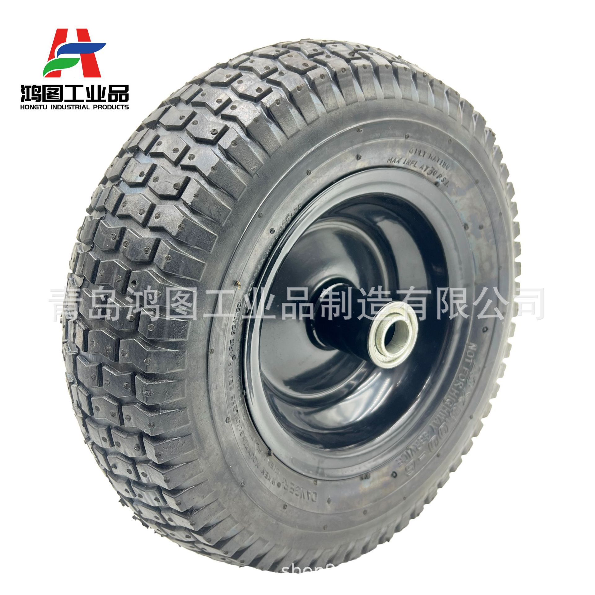 13x5.00-6橡胶充气轮13寸沙滩车花园手推车割草机充气轮子草坪