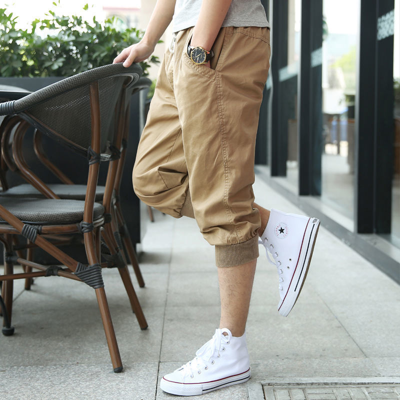 Shanli Dadi Men's Shorts Cropped Summer Casual Sports Pants Running Loose Hallen Pants plus size Pants Korean Men's