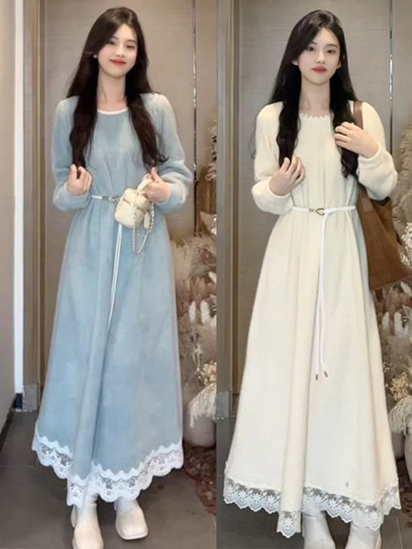 High-End White French Dress for Women in Early Autum 2025 New Autum and Winter with Coat and Long Skirt Underneath High-End White French Dress for Women in Early Autum 2025 New Autum and Winter with Coat and Long Skirt Underneath