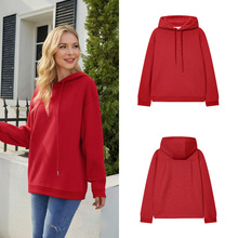 跨境外贸现货2025欧美风新款秋季女装时尚潮流简约连帽宽松卫衣