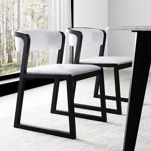 Nordic solid wood dining chair with armrests modern simple home restaurant new Chinese style backrest solid wood dining table and chairs