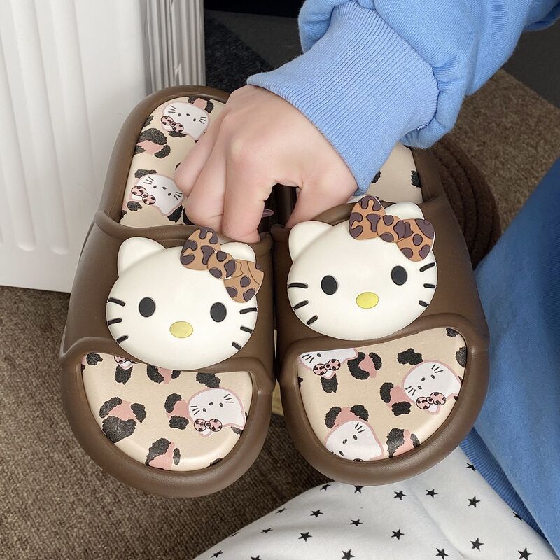 2026 New Hello Kitty Cartoon Slippers Eva Leopard Print Slippers Non-Slip Wear-Resistant Home and Outdoor Sandals Wholesale 2026 New Hello Kitty Cartoon Slippers Eva Leopard Print Slippers Non-Slip Wear-Resistant Home and Outdoor Sandals Wholesale