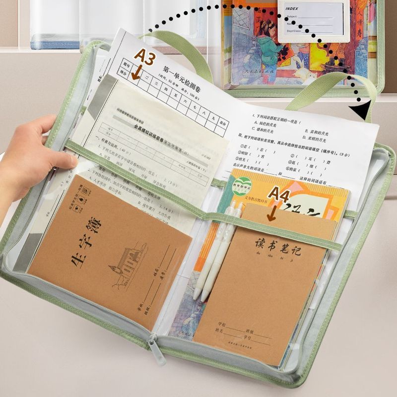 LOMI/フルスタンダードジッパーバッグ 科目分類バッグ ファイルバッグ 大開口透明科目バッグ ブックバッグ L字バッグ|undefined
