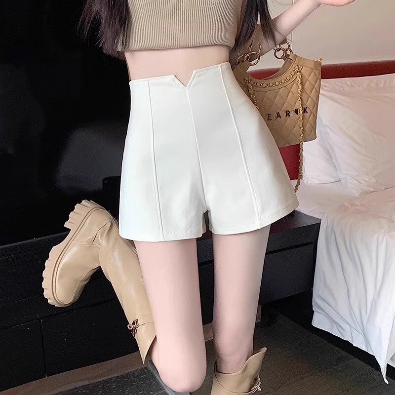 2025 New Autumn and Winter Korean Style Elastic A-Line Wide-Leg Shorts Women's High-Waist Casual Pants Sexy Slim Outer Wear Boot Pants