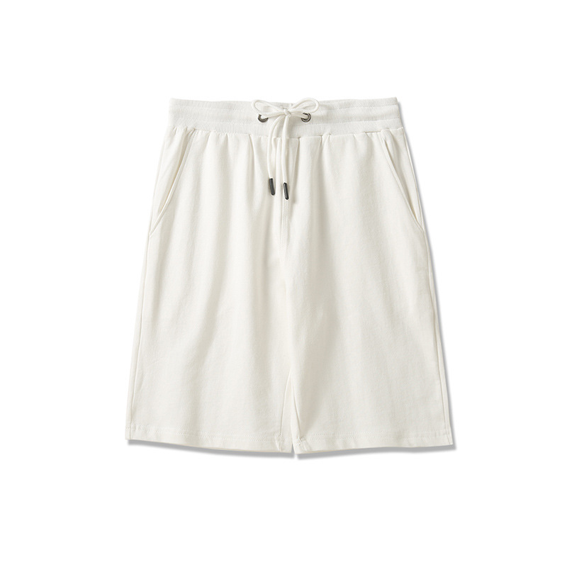 Pantalones deportivos americanos de cinco puntos de color caramelo de felpa, pantalones cortos de hombre sueltos casuales de moda, personalización de ropa exterior de verano de algodón puro