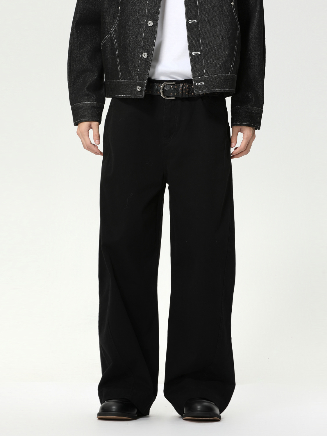 MTLCLOTHES Hombres| Coreano de color sólido clásico minimalista Casual rectángulo Cleanfit minimalista jeans