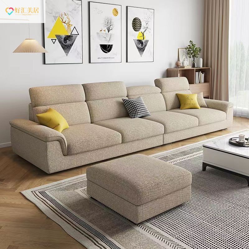 Cotton Linen Cloth Sofa Living Room Modern Simple Large Apartment Straight Row Imperial Concubine Cat's Claw Nordic Latex Removable and Washable Sofa