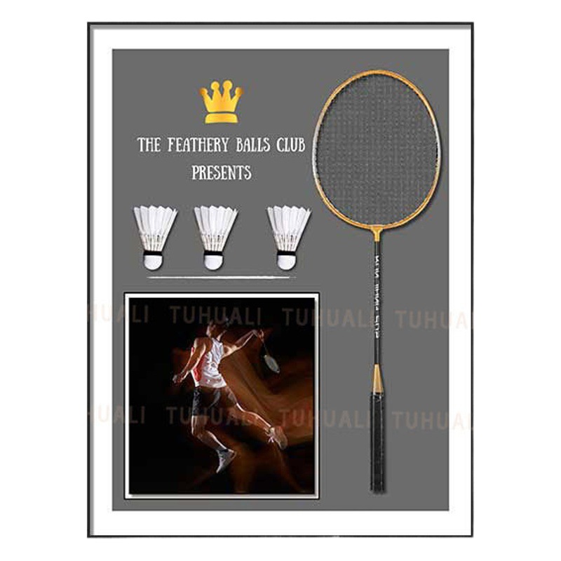 Bádminton colgando pintura sala de estar sofá de fondo pintura de la pared pintura física tridimensional pasillo dormitorio mural de alta calidad
