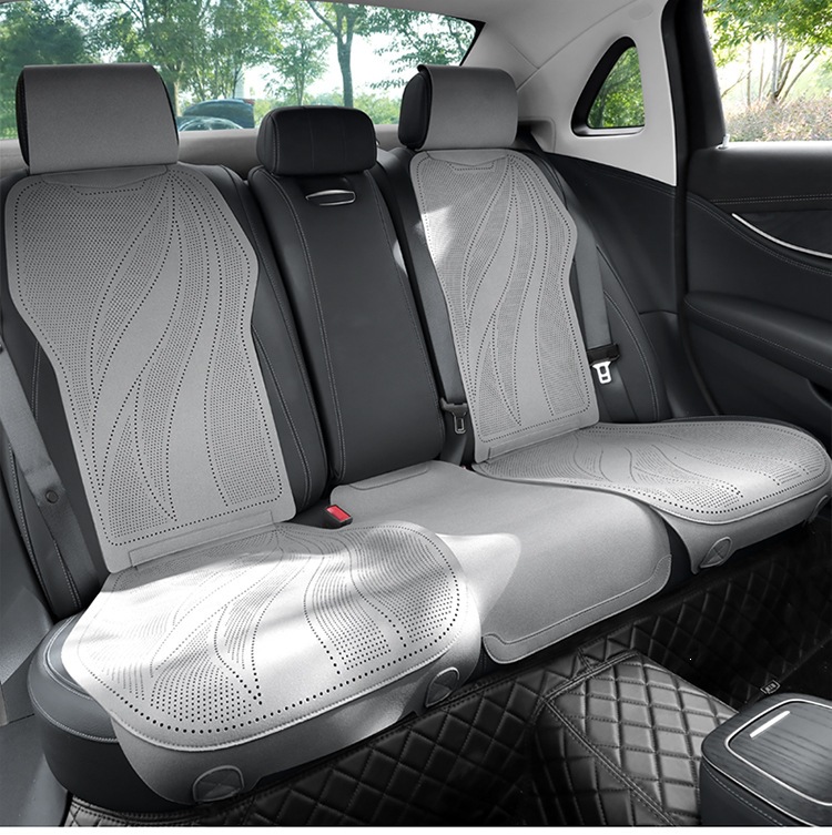 2026 Purple Wind Chime New Leaf Pattern Suede Car Seat Cushion MA10, Suitable for All Seasons