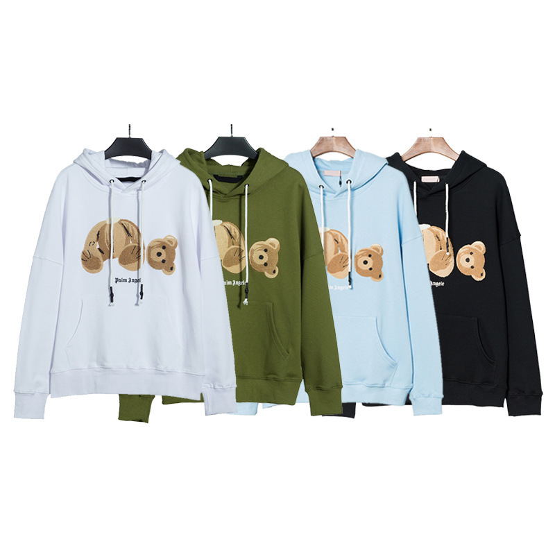 Palm Angel Decapitated Bear In-Stock Wholesale Loose Embroidered Hooded Unisex Couple Sweatshirt