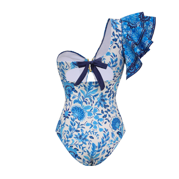 2 Pieces Set Quantity Swimming Occasion Women's Elegant Printing 2 Pieces Set One Piece Swimwear