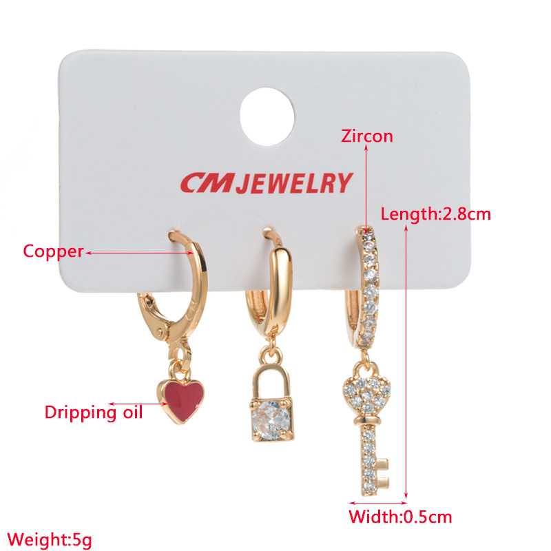 Fashion Geometric Alloy Stoving Varnish Plating Artificial Gemstones Earrings