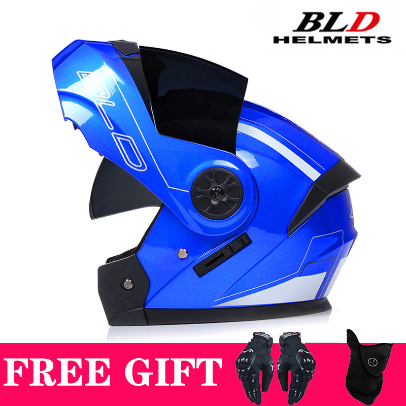 Motosiklet kaskı (dəbilqə) – Motuoche Helmet - blue-flower-tea-visor-gift-mask-gloves-s55-56