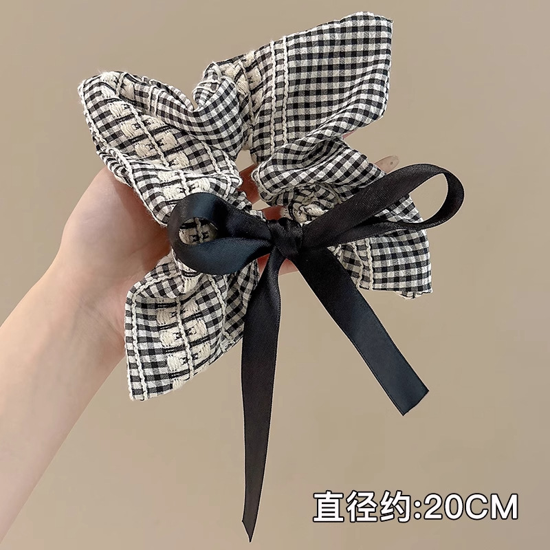 Temperamento bufanda cuadrada intestino lazo para el cabello femenino 2025 nuevo estilo súper grande cola de caballo cabeza cuerda viento perezoso banda de goma cuerda para el cabello tocado