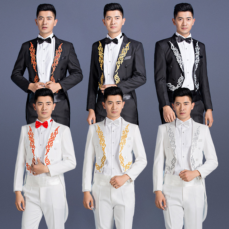 Suit Men's Art Test Performance Suit Suit suit Handsome Singer Host Dress Stage Chorus Performance Suit