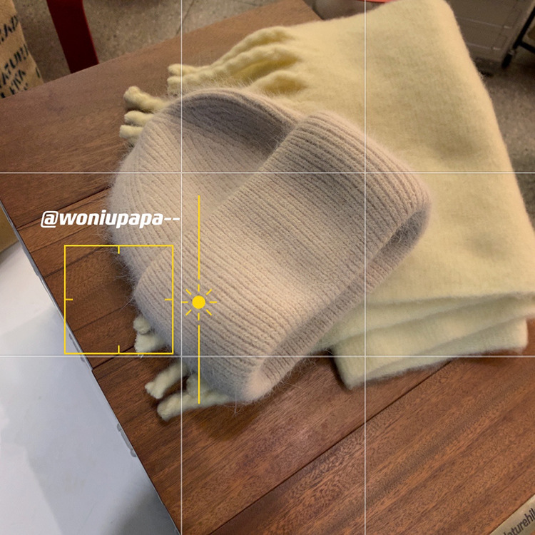 Õrn piim Fufu~Küüliku villavillane naiste kootud terava otsaga talvemüts_voghion.com