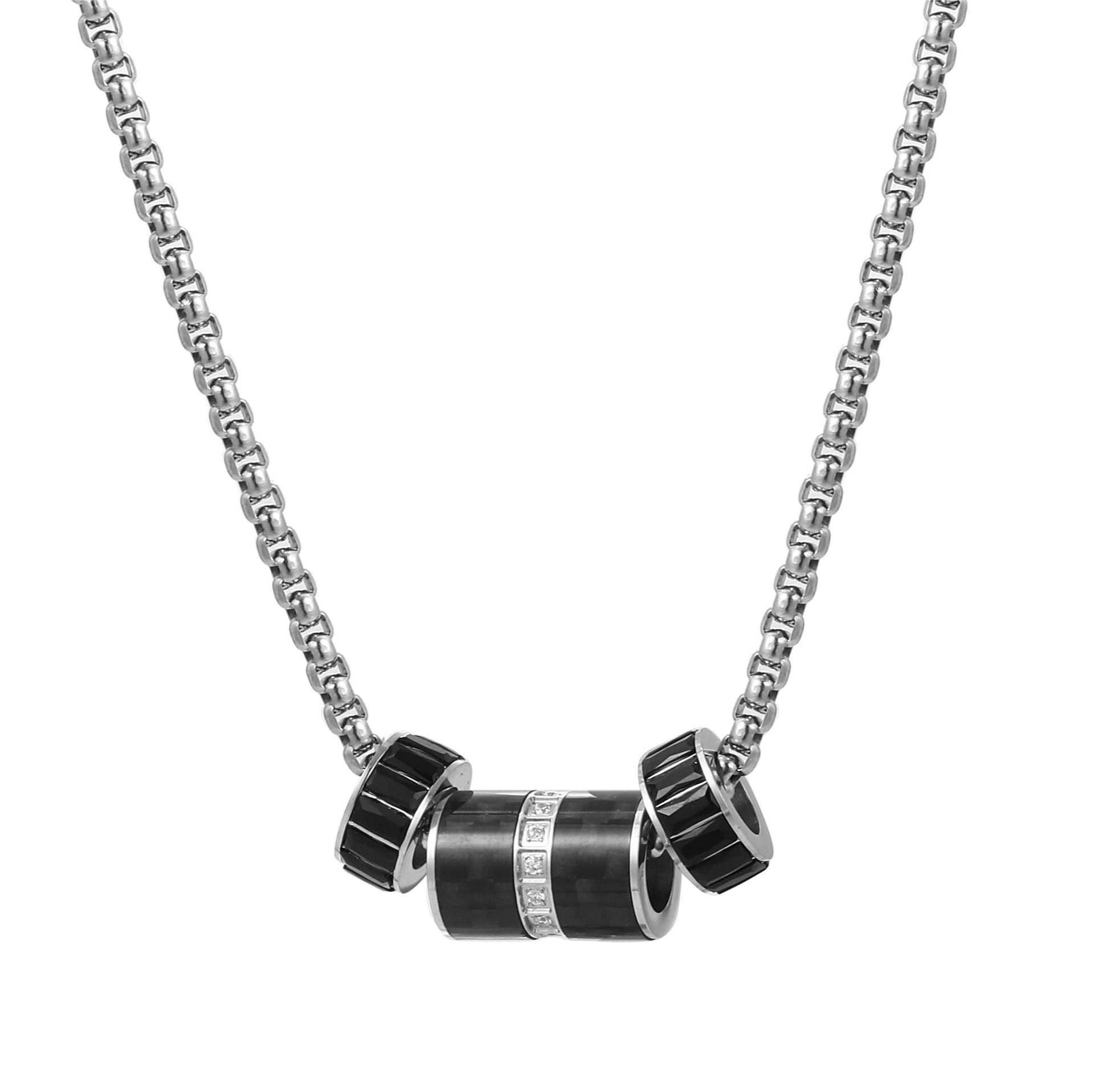 Small waist couple necklace female niche design high sense lucky beads clavicle chain light luxury pendant men's accessories fashion