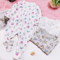 EU & US Cross-Border Spring/Summer Long-Sleeve One-Piece Romper for Babies – Soft Cotton, Cute Cartoon Design, Adorable Printed Crawling Outfit